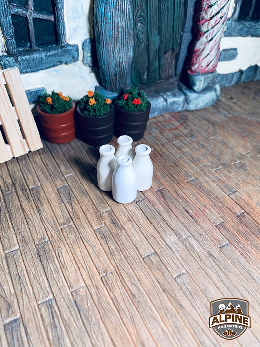 Alpine Railworks 1016 G Scale Milk Bottles (White, Painted) (4)