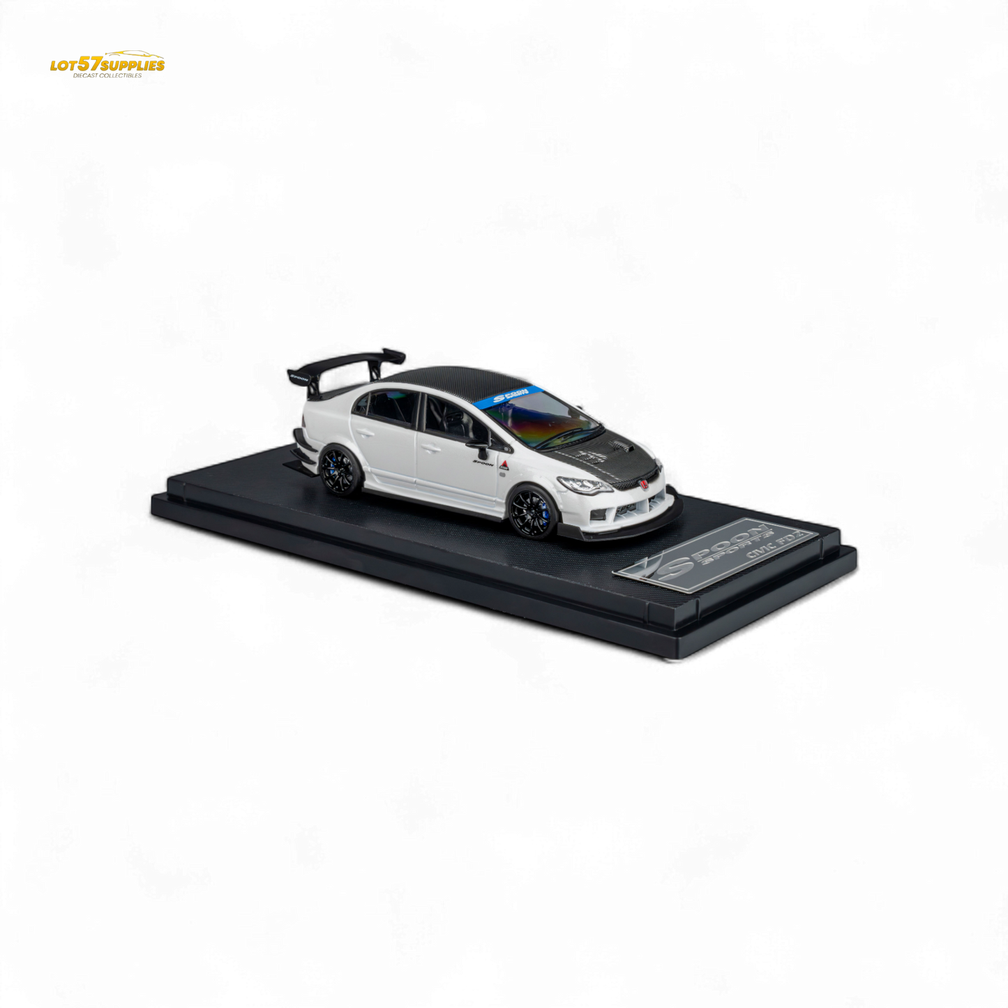 MicroTurbo Honda Civic Type R FD2 Spoon Sports Metallic White 1:64
