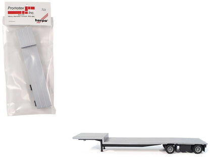 2-Axle Dropdeck Flatbed Trailer Silver Top 1/87 (HO) Plastic Model by Promotex  free shipping USA