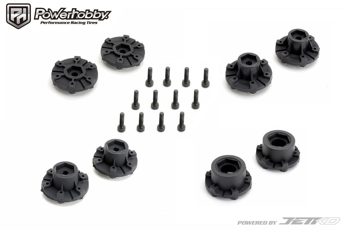 Powerhobby 1/10 2.8 MT Tomahawk Belted Tires (2) with Removable Hex Wheels
