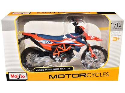 2023 KTM 690 SMC R Orange and Blue 1/12 Diecast Motorcycle Model by Maisto  free shipping USA