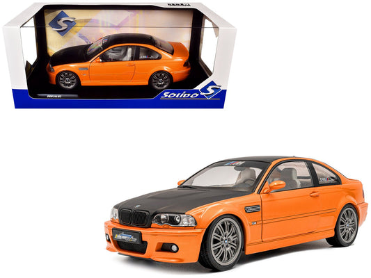 2000 BMW E46 M3 "Solido Works" Orange Metallic with Matt Black Hood and Carbon Top 1/18 Diecast Model Car by Solido  free shipping USA