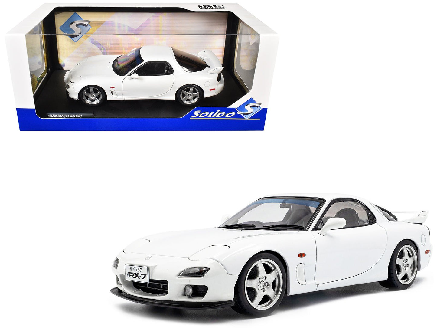 2001 Mazda RX7 Type RS (FD3S) RHD (Right Hand Drive) White 1/18 Diecast Model Car by Solido  free shipping USA