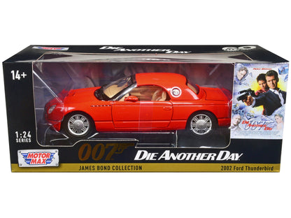 2002 Ford Thunderbird Orange James Bond 007 "Die Another Day" (2002) Movie "James Bond Collection" Series 1/24 Diecast Model Car by Motormax  free shipping USA
