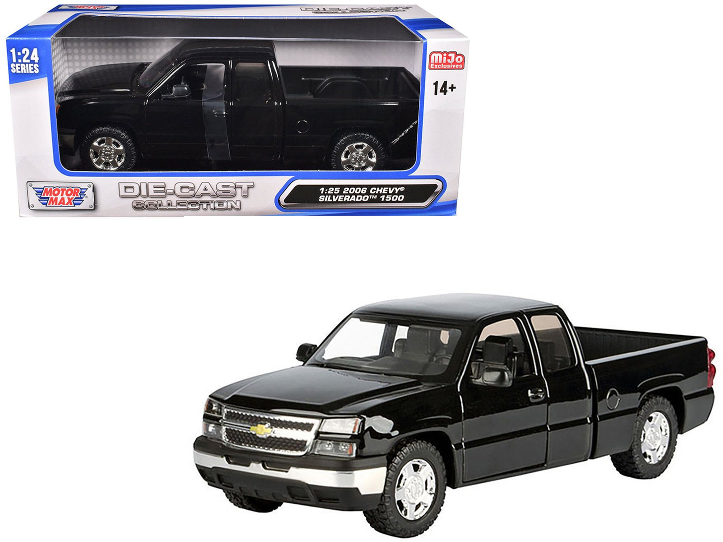 2006 Chevrolet Silverado 1500 Pickup Truck Black "Die-Cast Collection" Series 1/25 Diecast Model Car by Motormax  free shipping USA