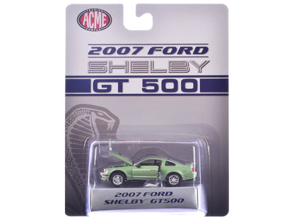 2007 Ford Shelby GT500 Lime Green Metallic with Silver Stripes "Shelby Collectibles" Series 1/64 Diecast Model Car by ACME  free shipping USA