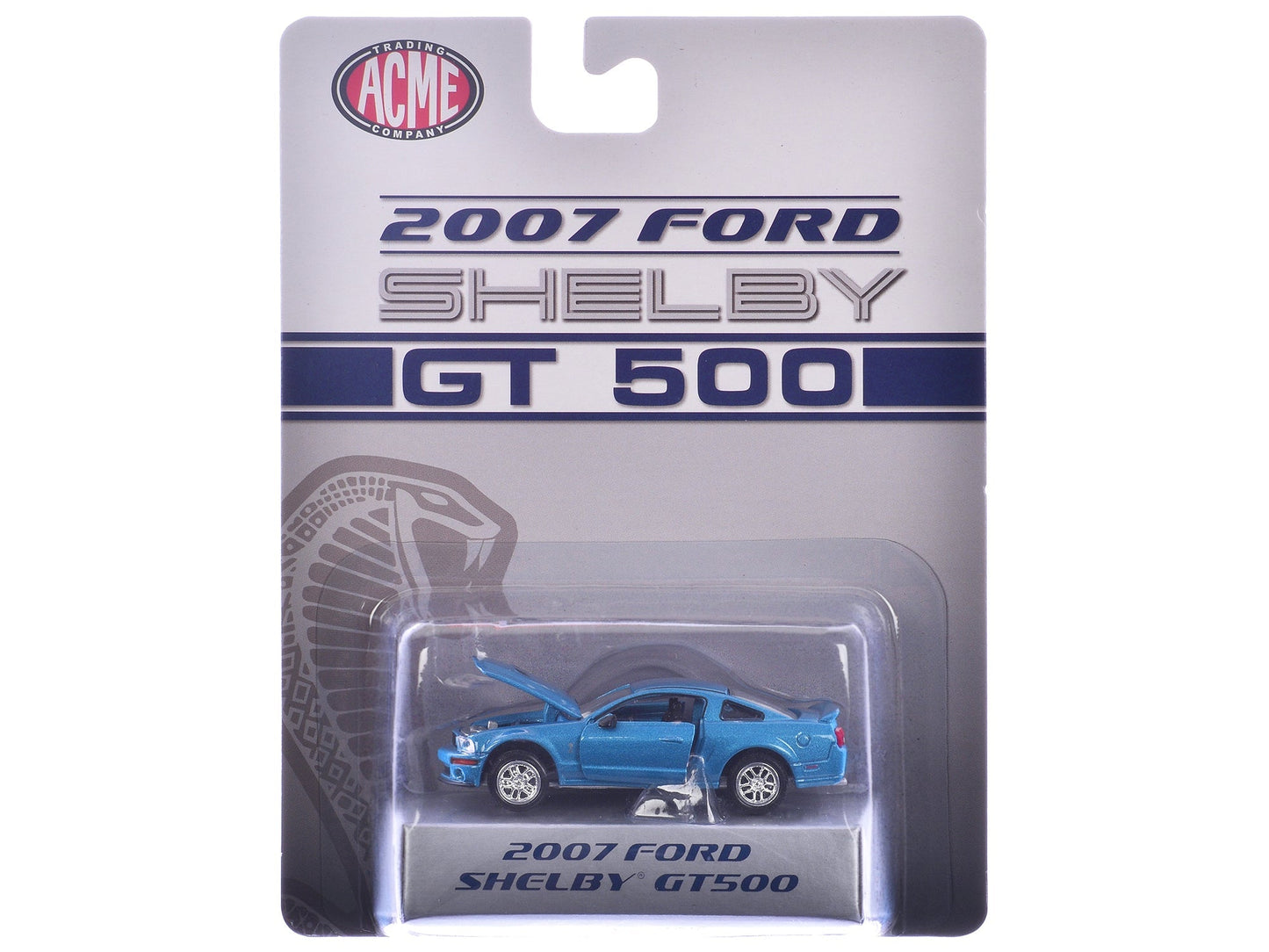 2007 Ford Shelby GT500 Windveil Blue Metallic "Shelby Collectibles" Series 1/64 Diecast Model Car by ACME  free shipping USA