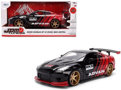 2009 Nissan GT-R (R35) Ben Sopra "Advan" Black and Red "JDM Tuners" Series 1/24 Diecast Model Car by Jada  free shipping USA