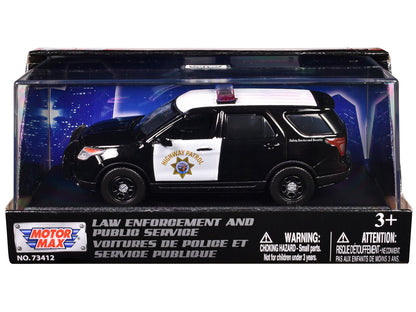 2015 Ford Police Interceptor Utility "California Highway Patrol" Black and White "Law Enforcement and Public Service" Series 1/43 Diecast Model Car by Motormax  free shipping USA