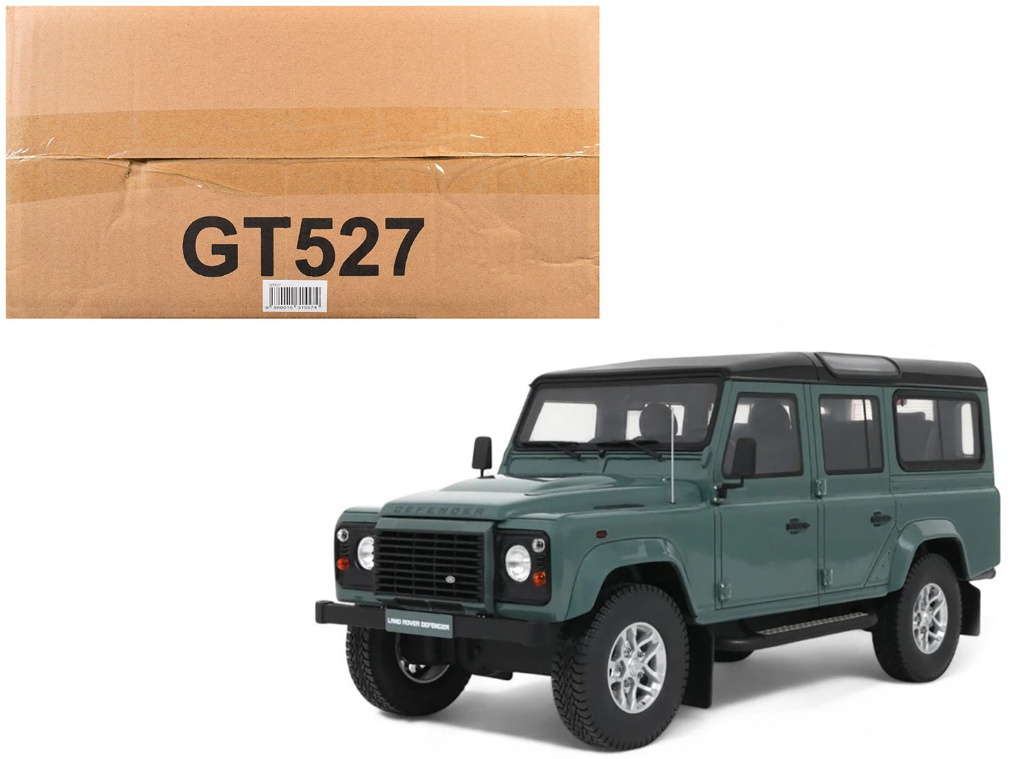 2016 Land Rover Defender 3 Station Wagon Green with Black Top 1/18 Model Car by GT Spirit  free shipping USA