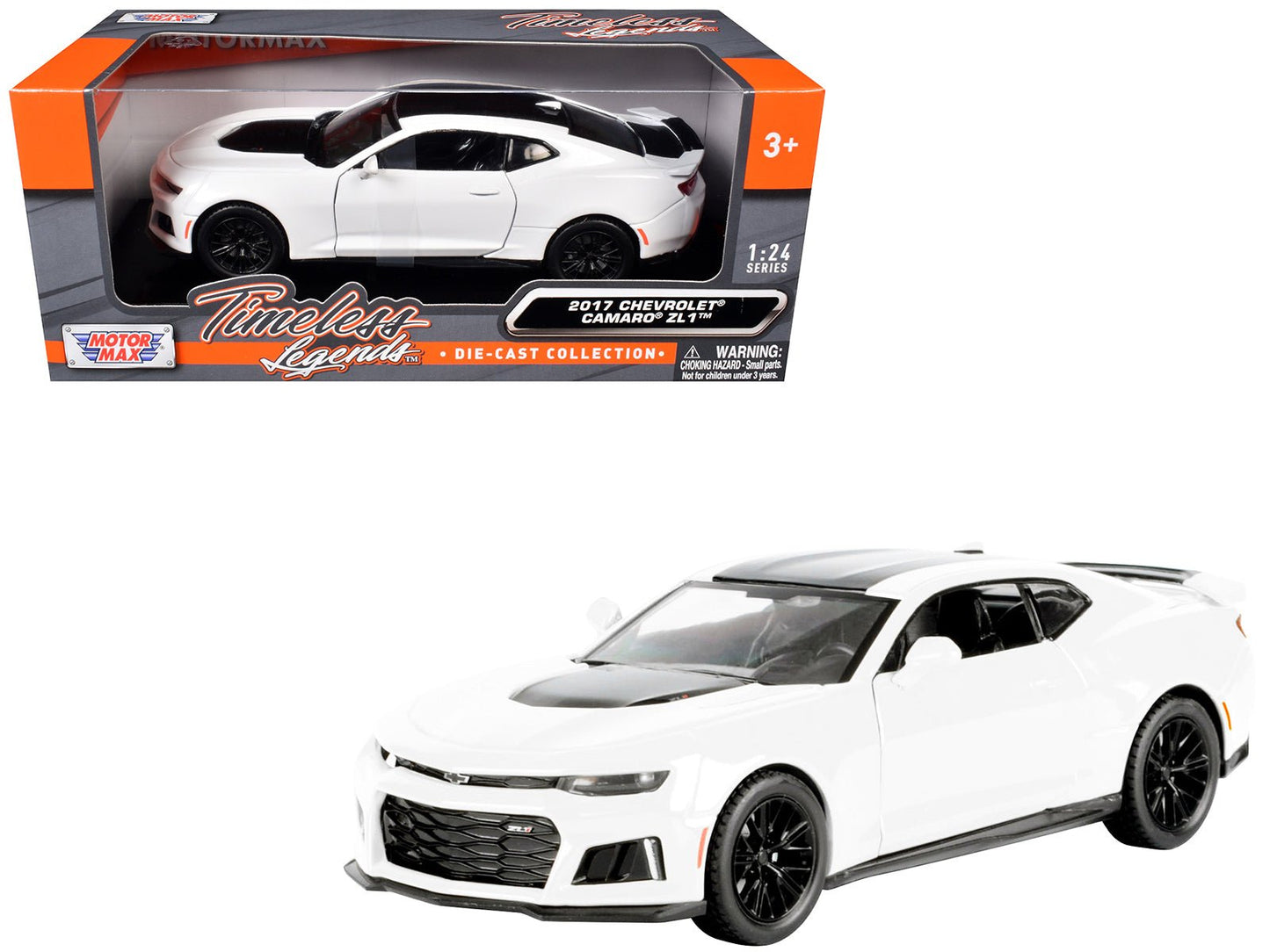 2017 Chevrolet Camaro ZL1 White 1/24 Diecast Model Car by Motormax  free shipping USA