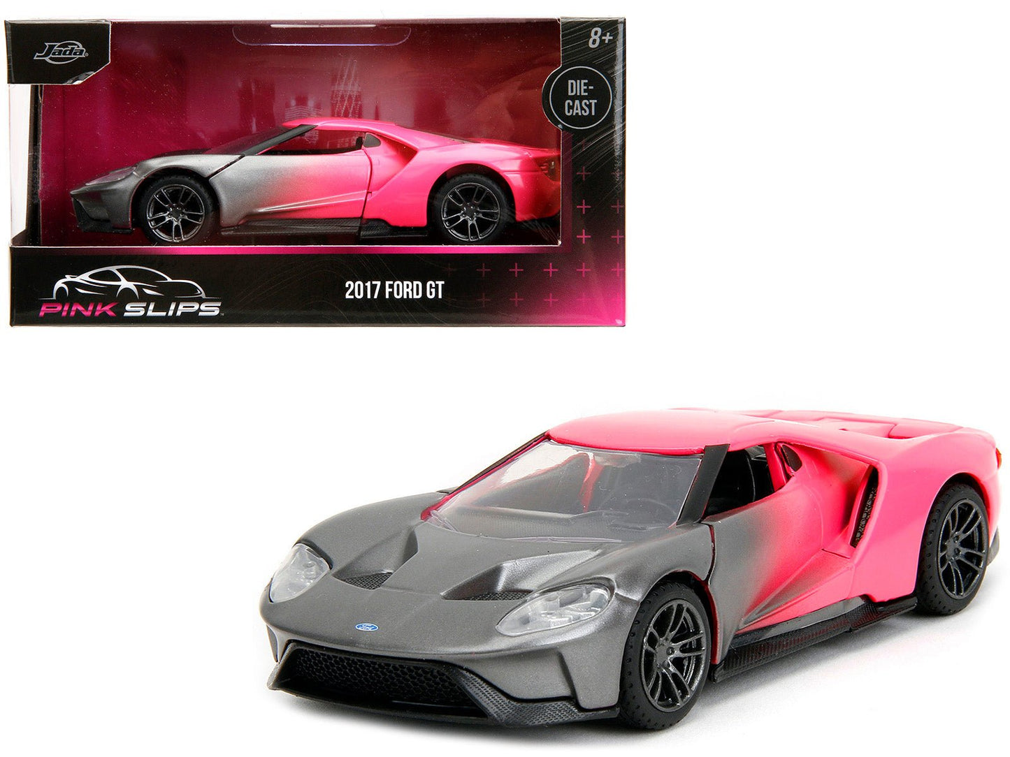 2017 Ford GT Gray Metallic and Pink Gradient "Pink Slips" Series 1/32 Diecast Model Car by Jada  free shipping USA