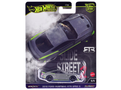 2018 Ford Mustang RTR Spec 5 Gray "Slide Street 2" Series Diecast Model Car by Hot Wheels  free shipping USA