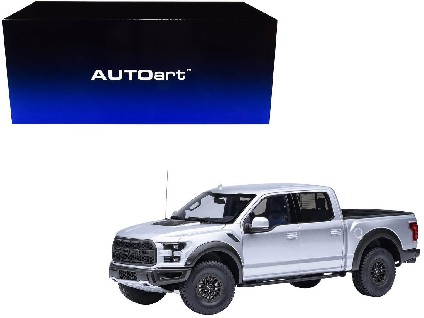 2019 Ford F-150 Raptor Pickup Truck Ingot Silver 1/18 Model Car by Autoart  free shipping USA