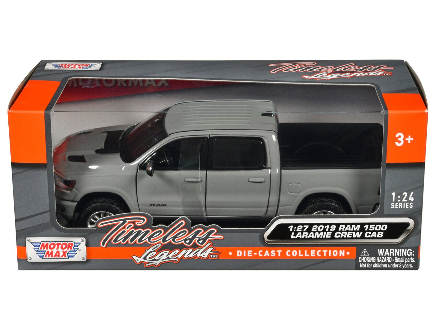 2019 RAM 1500 Laramie Crew Cab Pickup Truck Gray "Timeless Legends" Series 1/27 Diecast Model Car by Motormax  free shipping USA