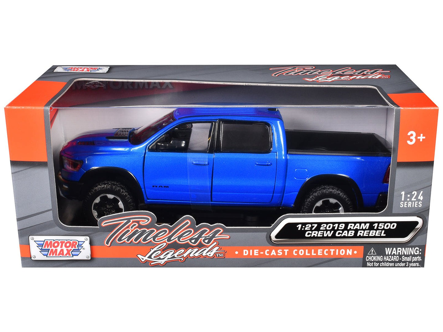2019 RAM Rebel 1500 Crew Cab Pickup Truck Blue Metallic "American Classics" Series 1/24-1/27 Diecast Model Car by Motormax  free shipping USA