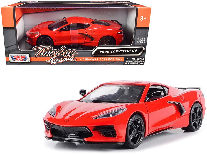 2020 Chevrolet Corvette C8 Stingray Red "Timeless Legends" 1/24 Diecast Model Car by Motormax  free shipping USA