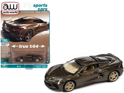 2020 Chevrolet Corvette Zeus Bronze Metallic "Sports Cars" Limited Edition 1/64 Diecast Model Car by Auto World  free shipping USA