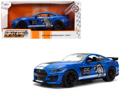 2020 Ford Mustang Shelby GT500 #65 "Ford Performance" Blue with Black Top and White Stripes "Bigtime Muscle" Series 1/24 Diecast Model Car by Jada  free shipping USA