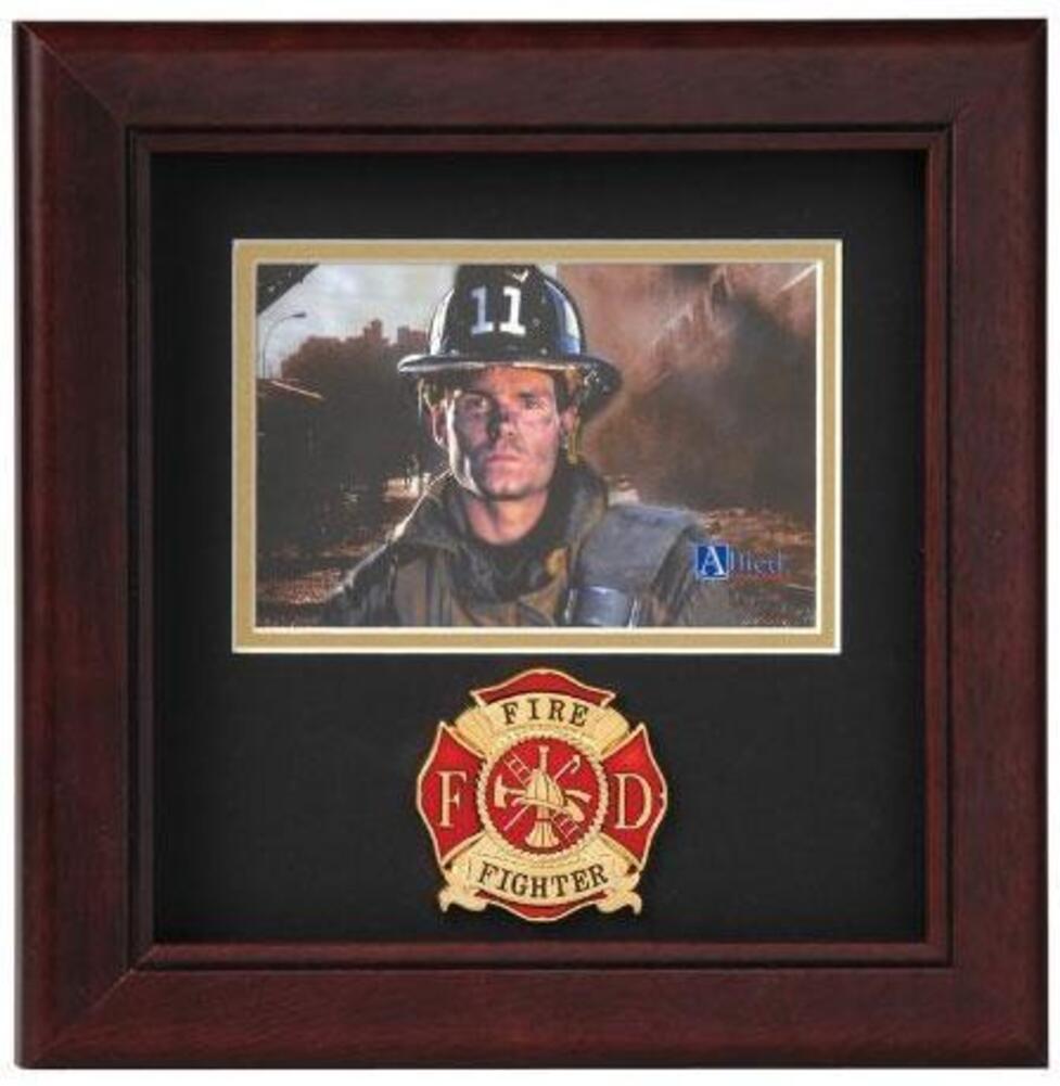 Flag Connections Fire Fighter Horizontal Picture Frame.