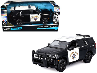 2021 Chevrolet Tahoe "California Highway Patrol" Black and White "Authority" "Maisto Design" Series 1/26 Diecast Model Car by Maisto  free shipping USA
