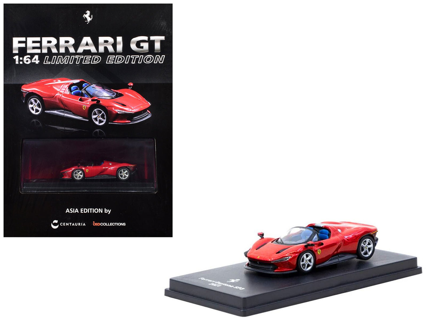 2021 Ferrari Daytona SP3 Red Metallic with Booklet 1/64 Diecast Model Car by Centauria  free shipping USA
