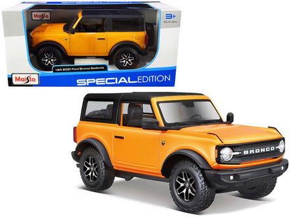 2021 Ford Bronco Badlands Orange Metallic with Black Top "Special Edition" 1/24 Diecast Model Car by Maisto  free shipping USA
