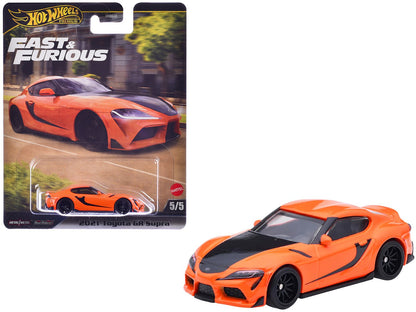 2021 Toyota GR Supra Orange and Black "F9" (2021) Movie "Fast & Furious" Series Diecast Model Car by Hot Wheels  free shipping USA