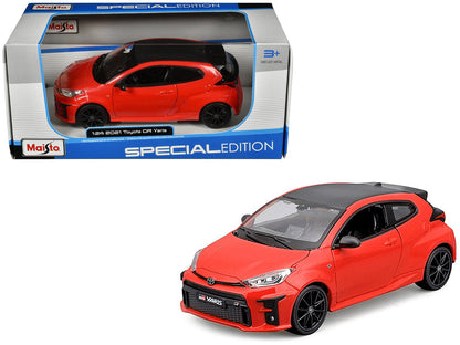 2021 Toyota GR Yaris Red with Carbon Top "Special Edition" Series 1/24 Diecast Model Car by Maisto  free shipping USA