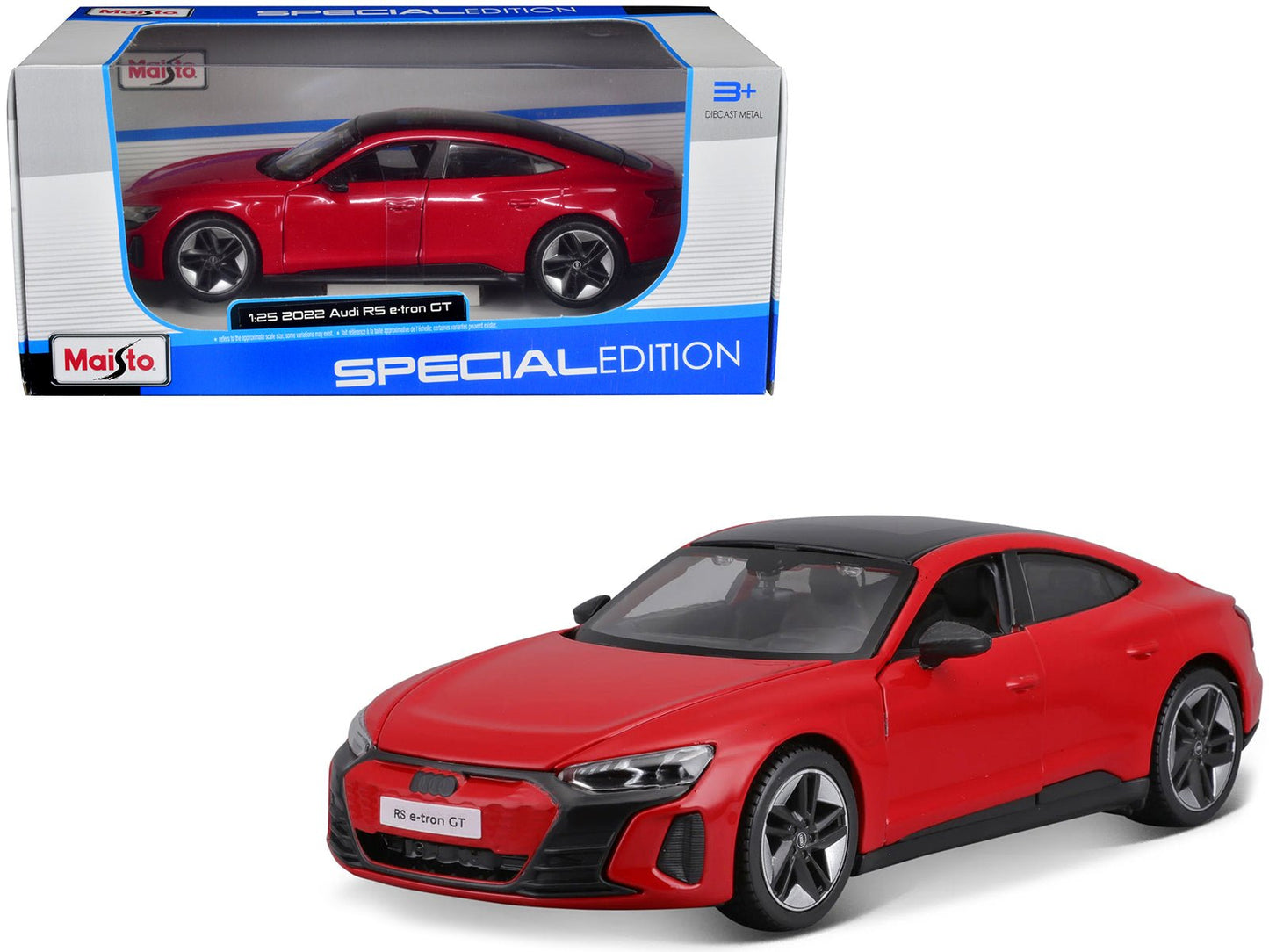 2022 Audi RS e-Tron GT Red with Black Top and Sunroof "Special Edition" Series 1/25 Diecast Model Car by Maisto  free shipping USA