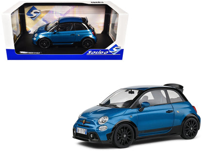 2022 Fiat 695 Abarth "Tributo 131 Rally" Podium Blue Metallic with Black Side Stripes 1/18 Diecast Model Car by Solido  free shipping USA