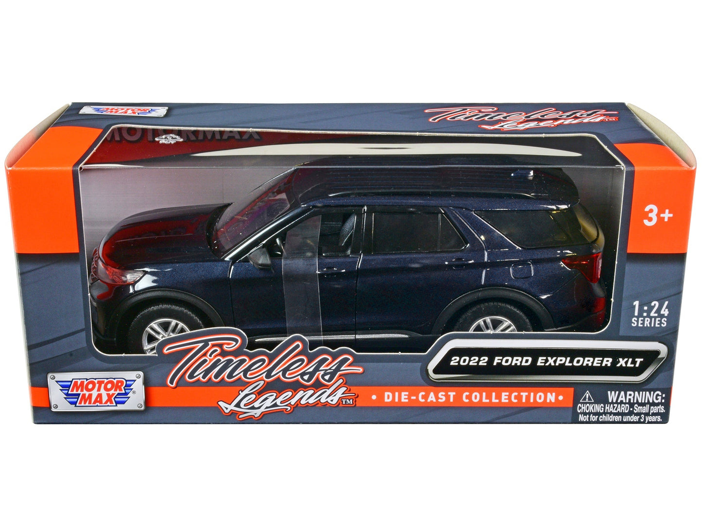2022 Ford Explorer XLT Dark Blue Metallic "Timeless Legends" Series 1/24 Diecast Model Car by Motormax  free shipping USA