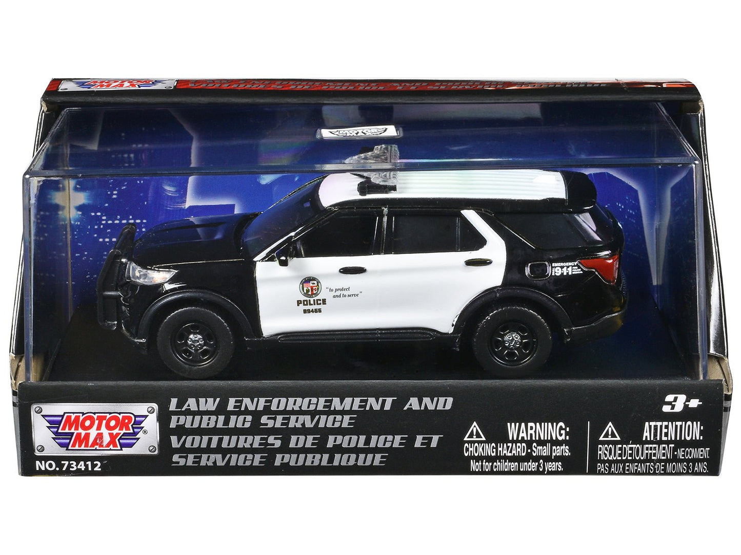 2022 Ford Police Interceptor Utility "LAPD (Los Angeles Police Department)" Black and White "Law Enforcement and Public Service" Series 1/43 Diecast Model Car by Motormax  free shipping USA