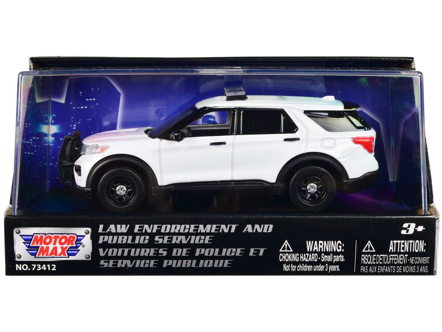 2022 Ford Police Interceptor Utility Plain White "Law Enforcement and Public Service" Series 1/43 Diecast Model Car by Motormax  free shipping USA