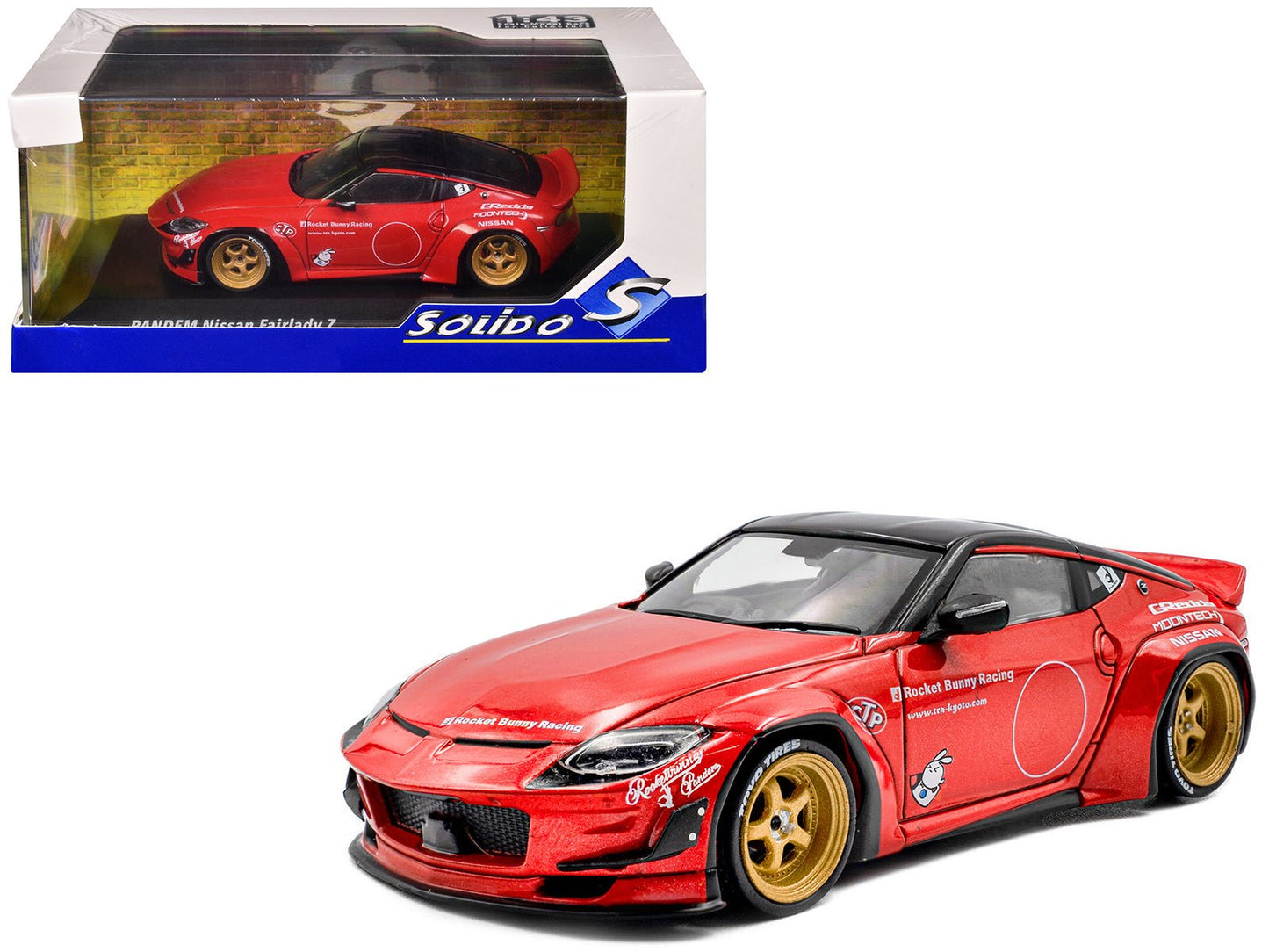 2022 Nissan Pandem Fairlady Z RHD (Right Hand Drive) Red Metallic with Black Top 1/43 Diecast Model Car by Solido  free shipping USA