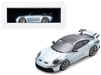 2022 Porsche 911 (992) GT3 Azzuro Thetys Metallic with Black Top with Acrylic Display Case 1/18 Model Car by Schuco  free shipping USA