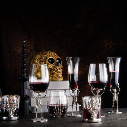 Skeleton Whiskey Glass Tumbler | Single | 10oz Halloween Skeleton Glasses 4.3" H, Goth Gifts, Skeleton Gifts, Skeleton Decor, Spooky Wine Gift Set, Perfect for Halloween Themed Parties by The Wine Savant