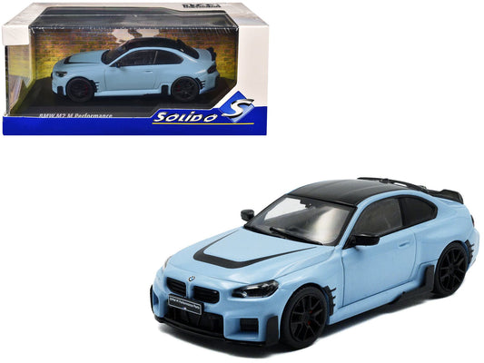 2023 BMW M2 M Performance Zandvoort Blue with Black Top 1/43 Diecast Model Car by Solido  free shipping USA