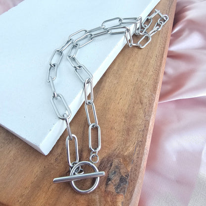 Luxe Silver Chunky Paper Clip Chain - 18" by Spiffy & Splendid