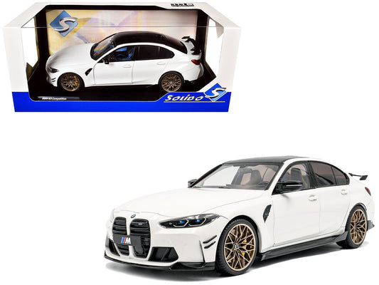 2024 BMW M3 Competition Alpine White with Carbon Top 1/18 Diecast Model Car by Solido  free shipping USA