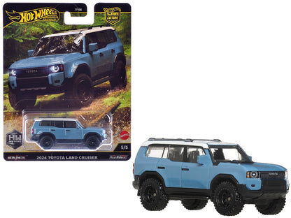 2024 Toyota Land Cruiser Blue with White Top "HW Off Road" Series Diecast Model Car by Hot Wheels  free shipping USA