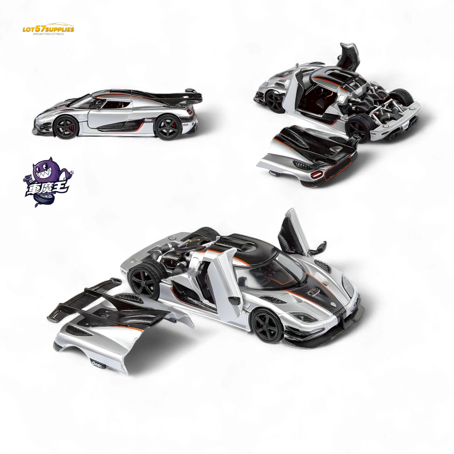 DEMON KING Koenigsegg ONE:1 - Silver 1:64