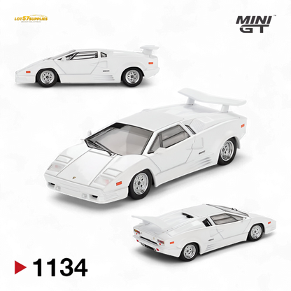 (Pre-Order) Mini-GT Lamborghini Countach 25th Anniversary - White 1:64 #1134