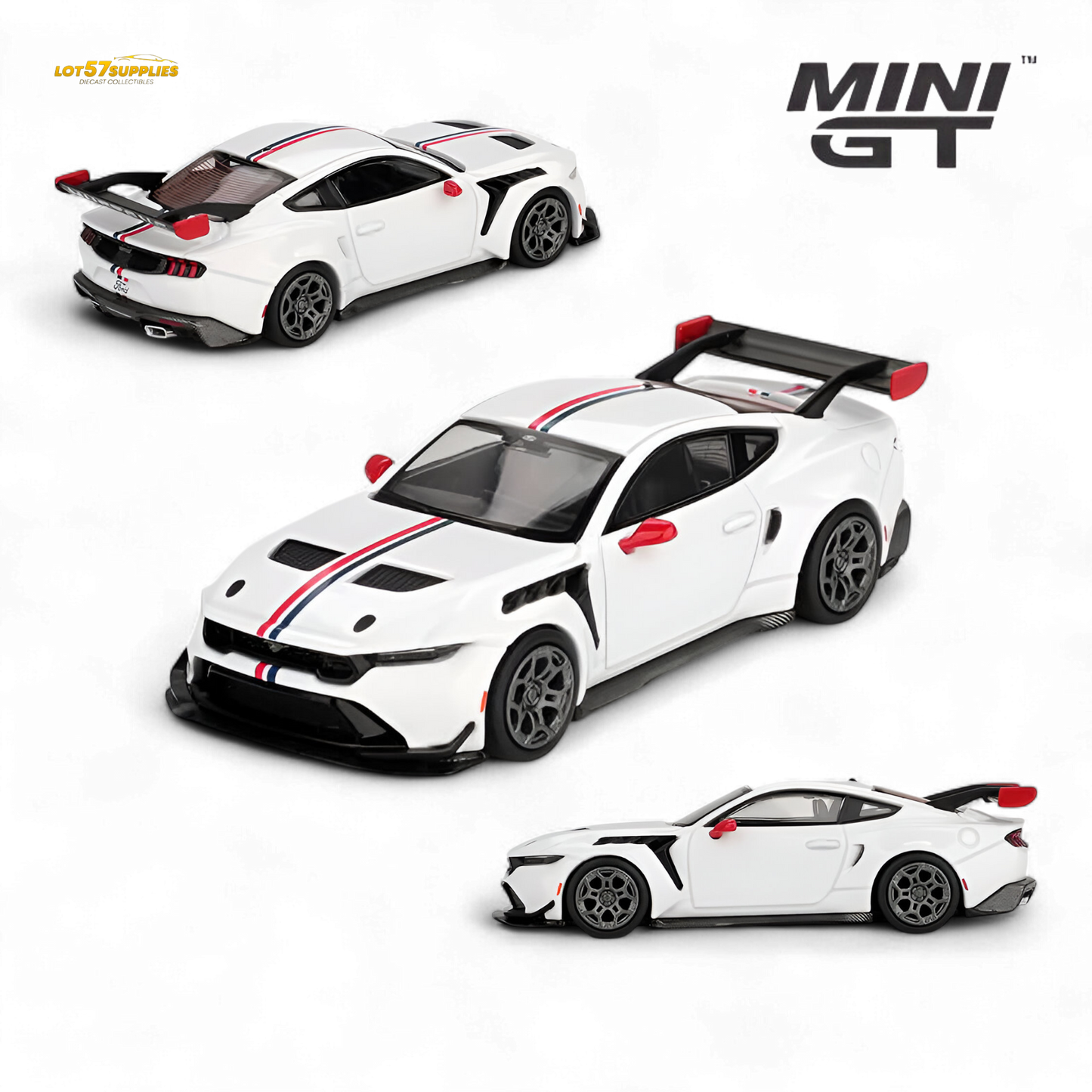 (Pre-Order) MiniGT Ford Mustang GTD Spirit of America - White 1:64