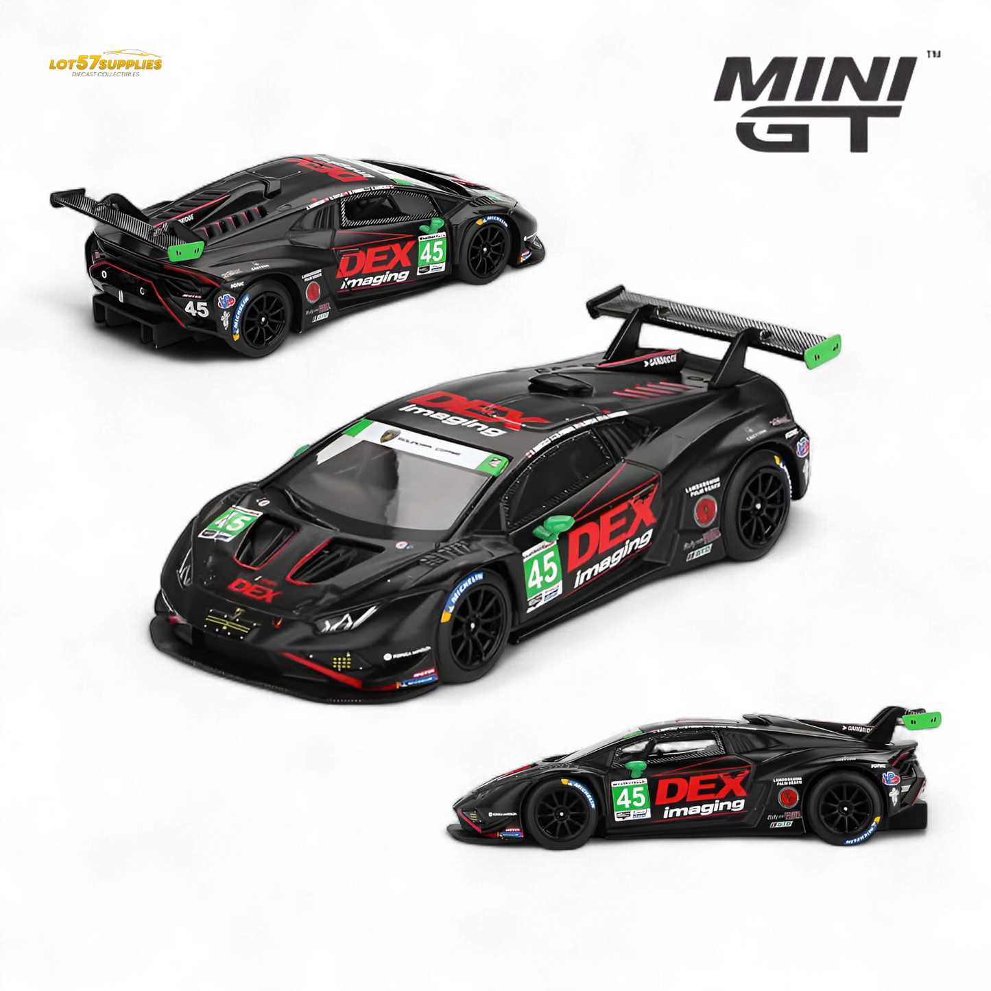 (Pre-Order) MiniGT Lamborghini Huracan STO2 LB 645 DEX Imaging 2024 IMSA Daytona 24 Hrs 1:64