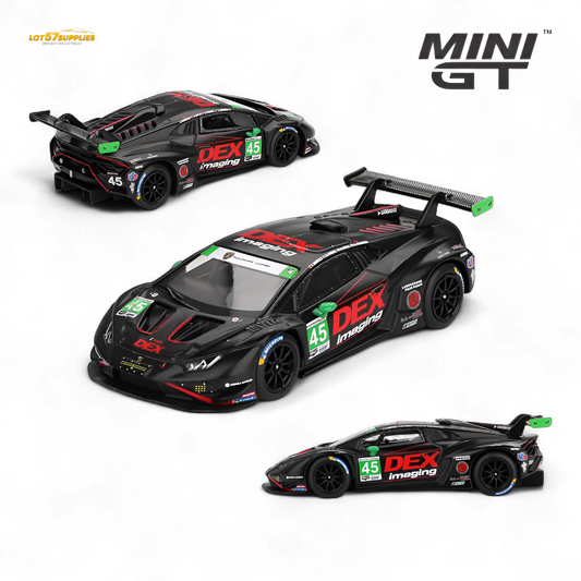 (Pre-Order) MiniGT Lamborghini Huracan STO2 LB 645 DEX Imaging 2024 IMSA Daytona 24 Hrs 1:64