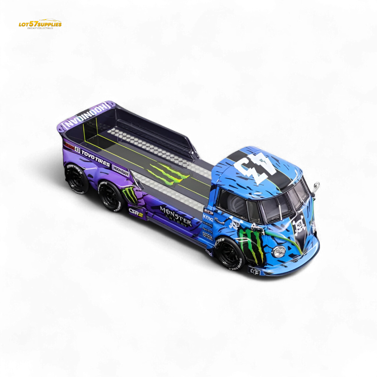 (Pre-Order) liberty 64 VW Trailer - Monster Livery 1:64