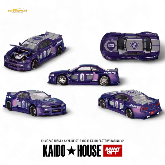 (Pre-Order) KAIDO Nissan Skyline GT-R R34 - RACING FACTORY V2 1:64