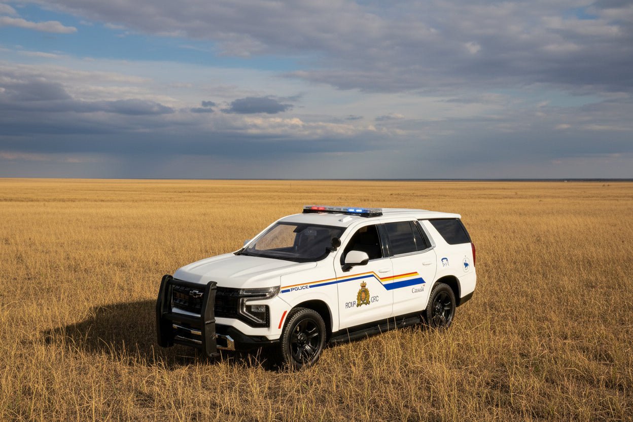 2025 Chevrolet Tahoe PPV with Light Bar "RCMP Royal Canadian Mounted Police" White "Law Enforcement and Public Service" Series 1/24 Diecast Model Car by Motormax  free shipping USA