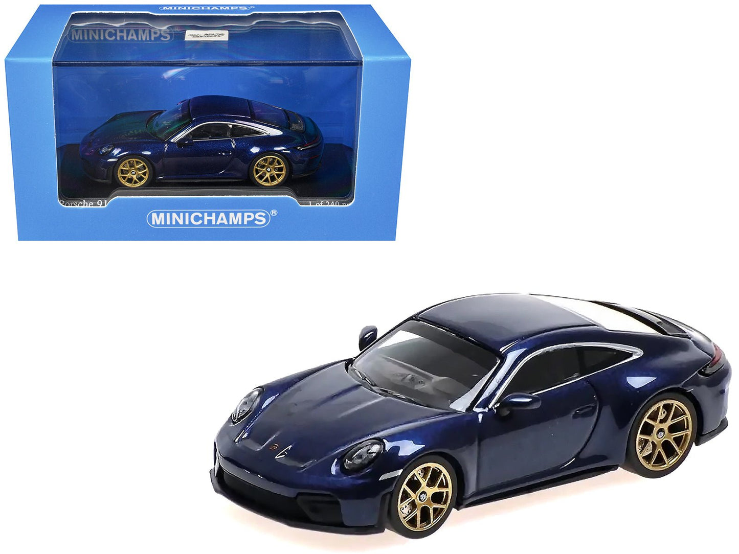 2025 Porsche 911 (992.2) GT3 Touring Blue Metallic Limited Edition to 240 pieces Worldwide 1/64 Diecast Model Car by Minichamps  free shipping USA